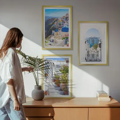 Set di quadri incorniciati con architettura di Santorini Oia