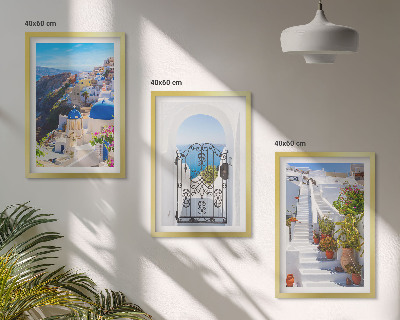 Set di quadri incorniciati Architettura di Santorini Oia