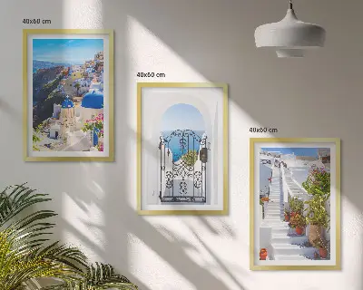 Set di quadri incorniciati con architettura di Santorini Oia