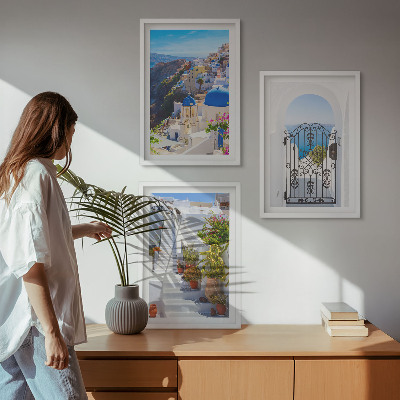 Set di quadri incorniciati Architettura di Santorini Oia