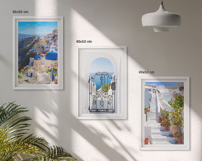 Set di quadri incorniciati Architettura di Santorini Oia