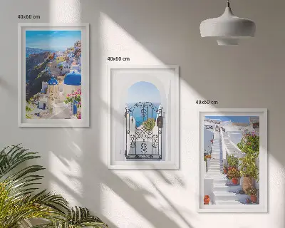 Set di quadri incorniciati con architettura di Santorini Oia