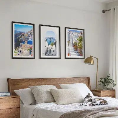Set di quadri incorniciati con architettura di Santorini Oia