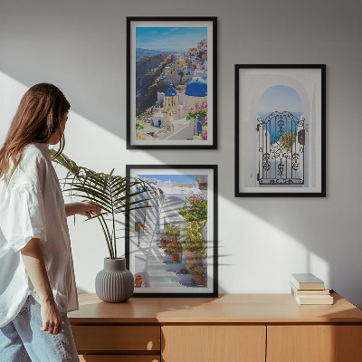 Set di quadri incorniciati Architettura di Santorini Oia