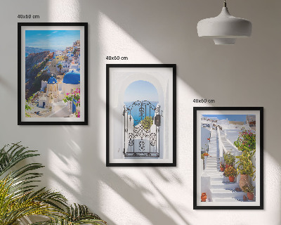 Set di quadri incorniciati Architettura di Santorini Oia
