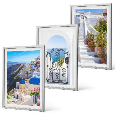 Set di quadri incorniciati con architettura di Santorini Oia