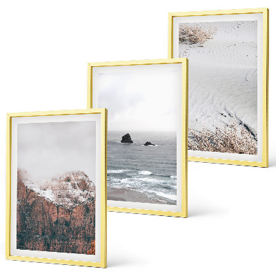 Set di 3 quadri Montagne, nuvole, mare, sabbia, natura