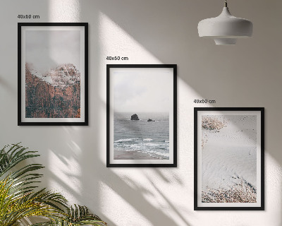 Set di 3 quadri Montagne, nuvole, mare, sabbia, natura