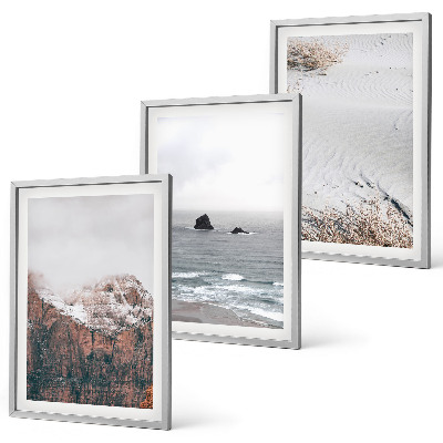 Set di 3 quadri Montagne, nuvole, mare, sabbia, natura