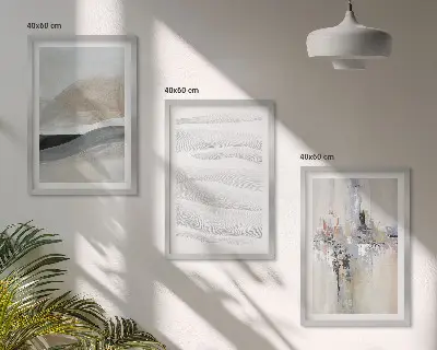 Set di 3 quadri con motivi astratti ispirati alla terra