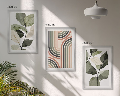 Composizione di quadri Motivi vegetali geometrici