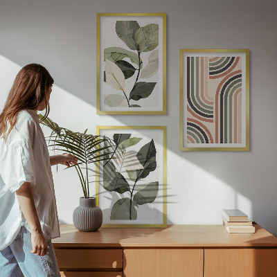 Composizione di quadri Motivi vegetali geometrici
