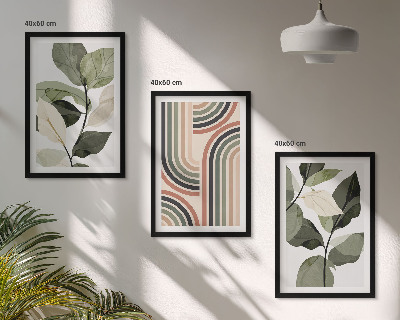 Composizione di quadri Motivi vegetali geometrici