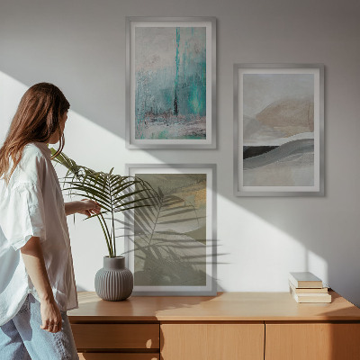 Set di quadri incorniciati Decorazioni astratte dipinte