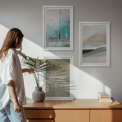 Set di quadri incorniciati Decorazioni astratte dipinte