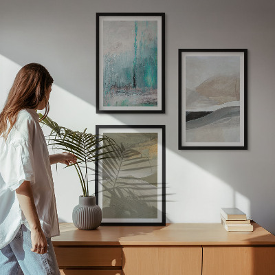Set di quadri incorniciati Decorazioni astratte dipinte
