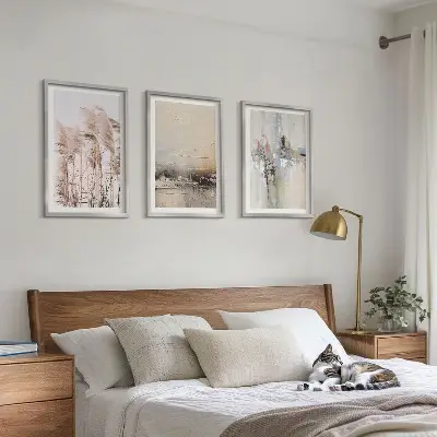 Set di 3 quadri con motivi astratti di vegetazione
