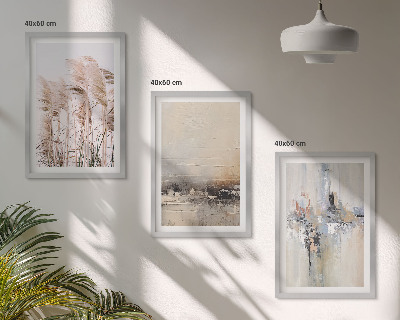 Set di 3 quadri Motivi astratti di vegetazione