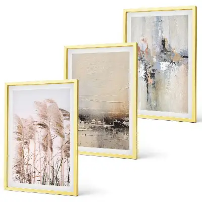 Set di 3 quadri con motivi astratti di vegetazione