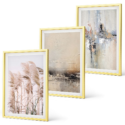 Set di 3 quadri Motivi astratti di vegetazione