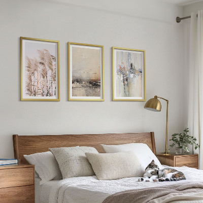 Set di 3 quadri Motivi astratti di vegetazione