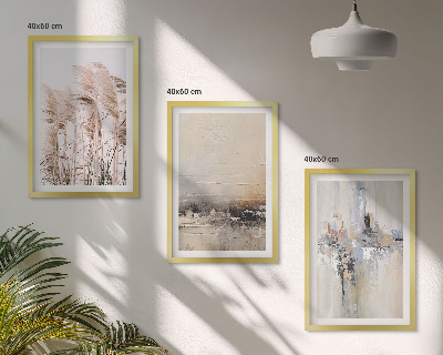 Set di 3 quadri Motivi astratti di vegetazione