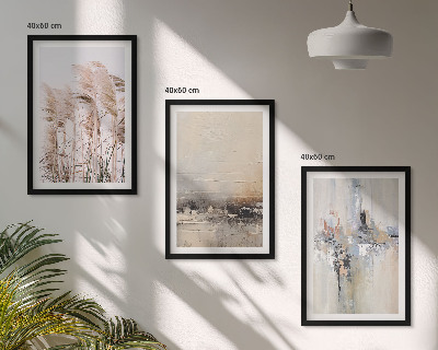 Set di 3 quadri Motivi astratti di vegetazione