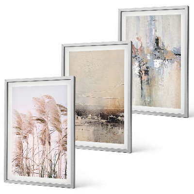 Set di 3 quadri Motivi astratti di vegetazione