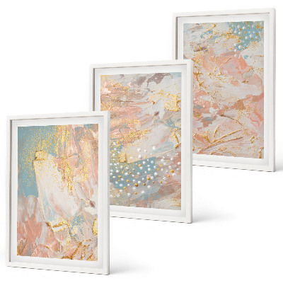Composizione di quadri Motivi astratti dai colori pastello