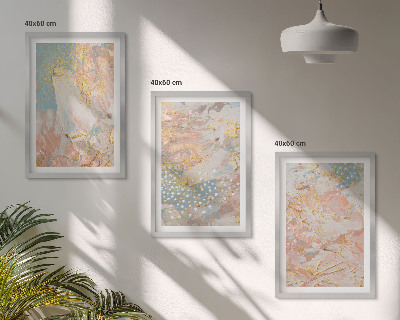 Composizione di quadri Motivi astratti dai colori pastello