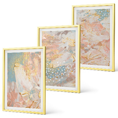 Composizione di quadri Motivi astratti dai colori pastello
