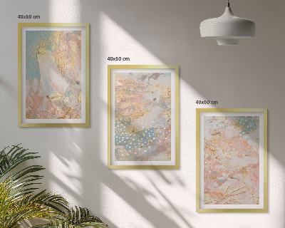 Composizione di quadri Motivi astratti dai colori pastello