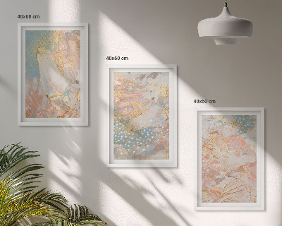 Composizione di quadri Motivi astratti dai colori pastello