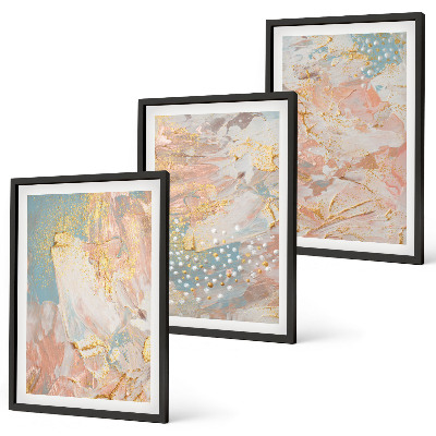 Composizione di quadri Motivi astratti dai colori pastello