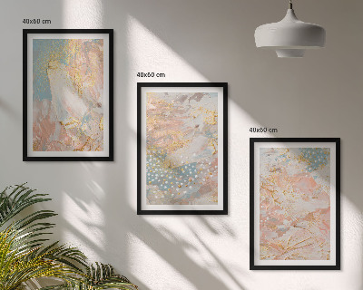Composizione di quadri Motivi astratti dai colori pastello