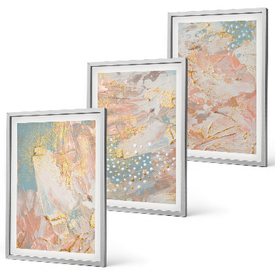 Composizione di quadri Motivi astratti dai colori pastello