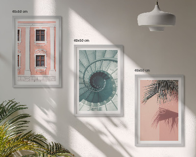Composizione di quadri Architettura a spirale color pastello