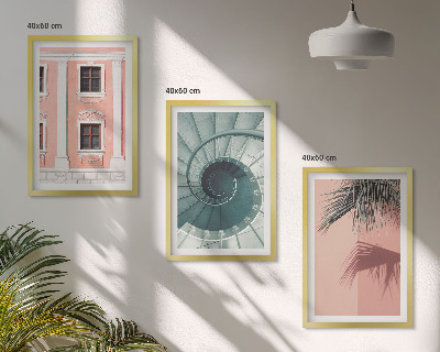 Composizione di quadri Architettura a spirale color pastello