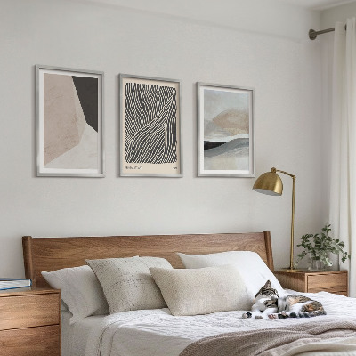 Set di quadri incorniciati Motivi astratti beige e grigi