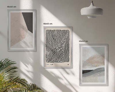 Set di quadri incorniciati Motivi astratti beige e grigi