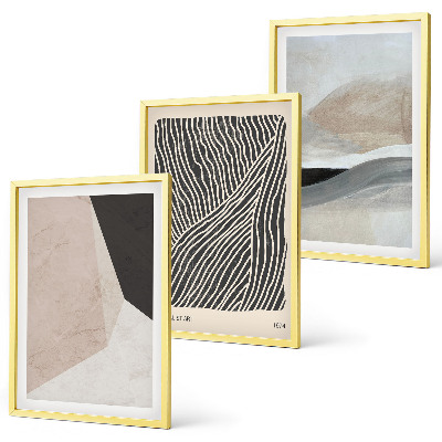 Set di quadri incorniciati Motivi astratti beige e grigi