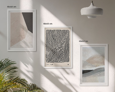 Set di quadri incorniciati Motivi astratti beige e grigi