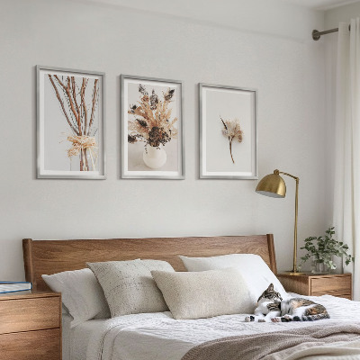 Set di 3 quadri rami di fiori minimalisti
