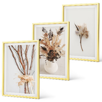 Set di 3 quadri rami di fiori minimalisti