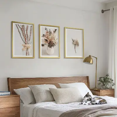Set di 3 quadri con rami di fiori minimalisti