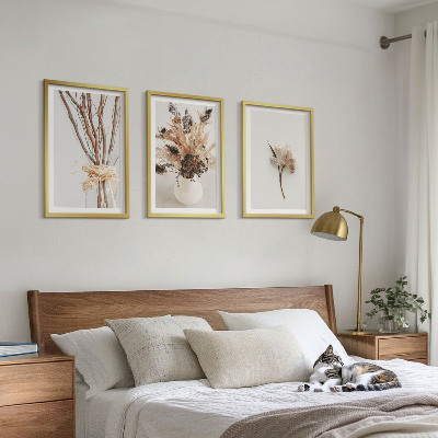 Set di 3 quadri rami di fiori minimalisti