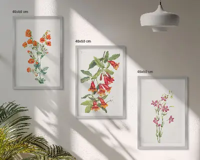 Composizione di quadri con dipinto floreale vintage retrò