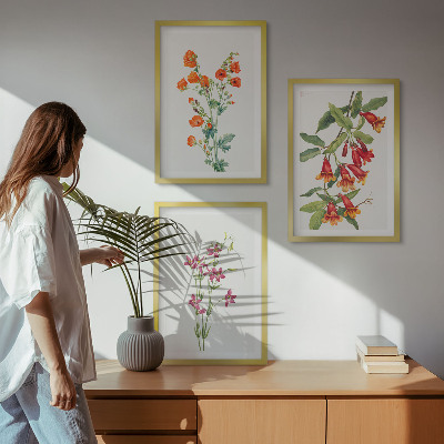 Composizione di quadri dipinto floreale vintage retrò