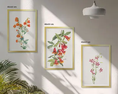 Composizione di quadri con dipinto floreale vintage retrò