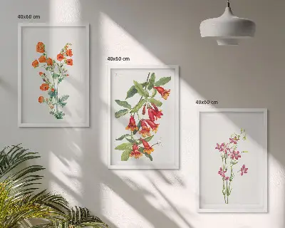 Composizione di quadri con dipinto floreale vintage retrò